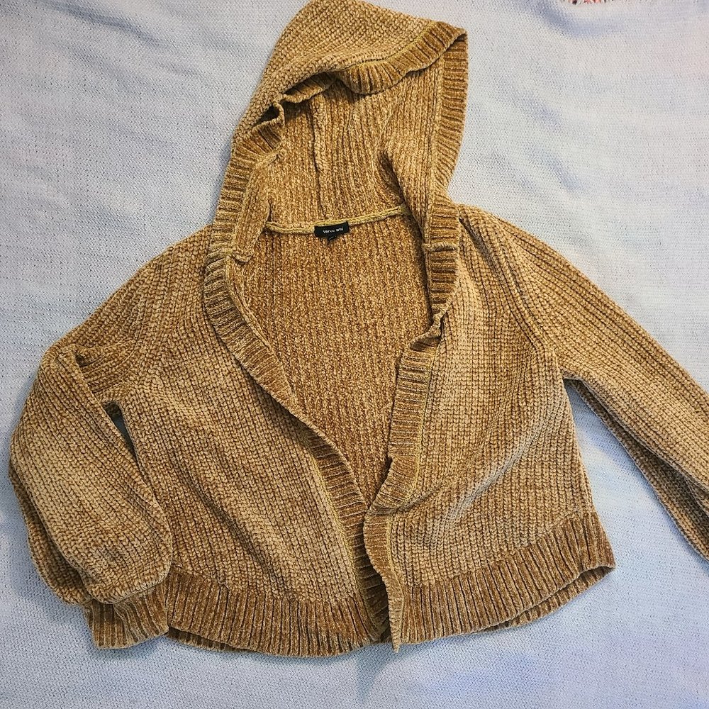 Yellow chenille Hooded sweater